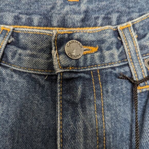 Carmar Blue Denim High Rise Straight Leg Distressed Ursula Jeans Size 29 NWT - Picture 8 of 11